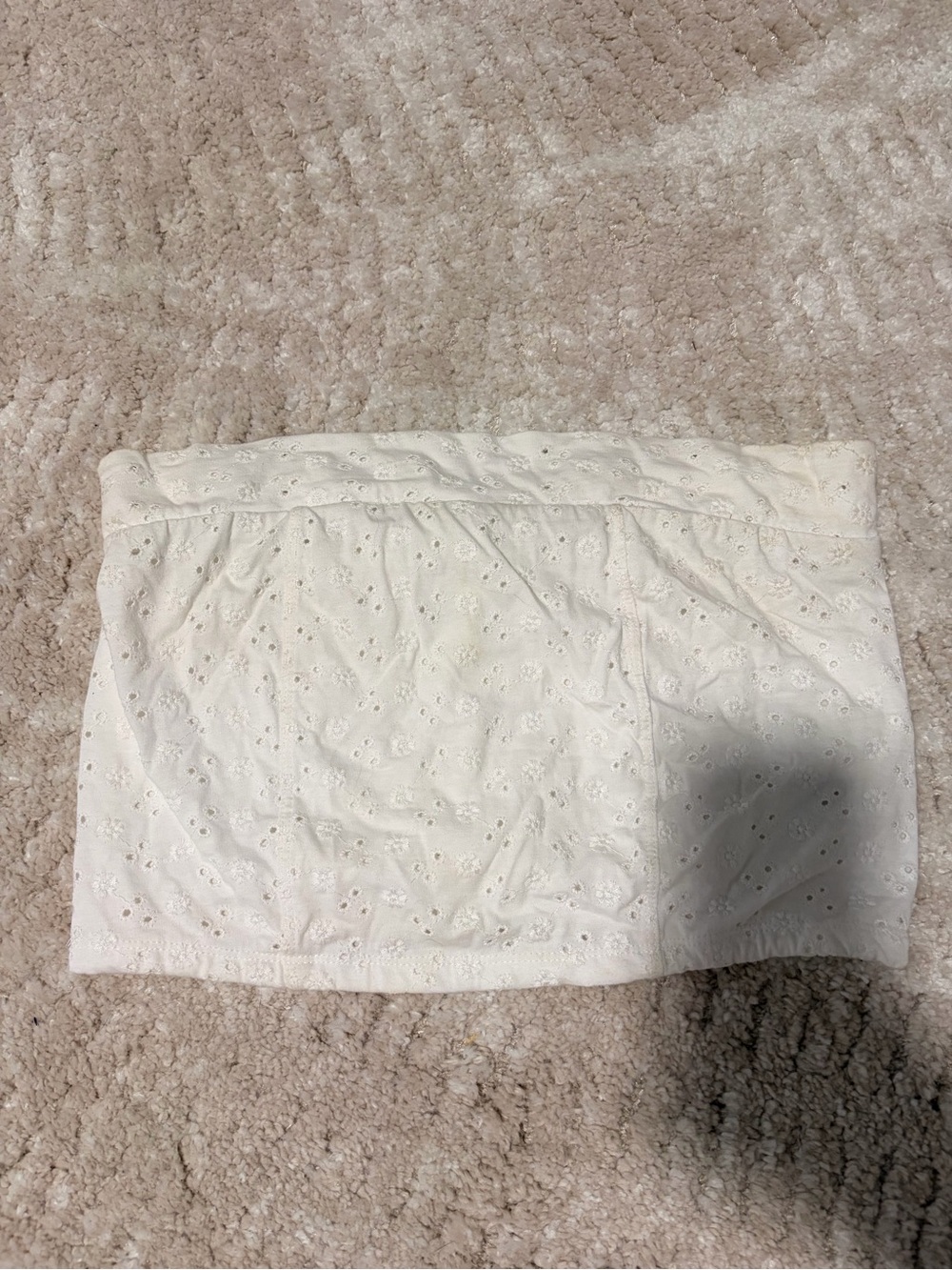 Aeropostale White Eyelet Strapless Crop Top